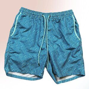 Mr. Swim Men's Geometric Blue Swim Trunks Size Medium Summer / Beach / Vacation
